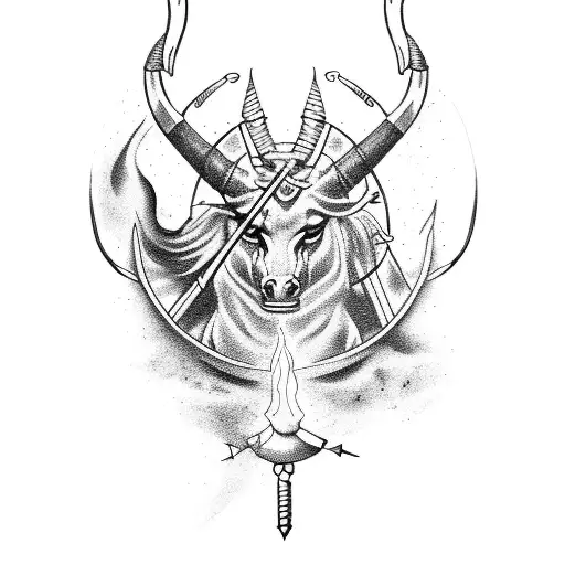 Sagittarius Zodiac Sign With Flames