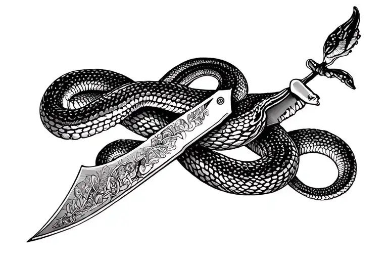 Butterfly Knife And Snake