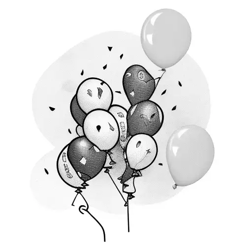 Black Balloons Tied To The Handle Of A Shopping Cart