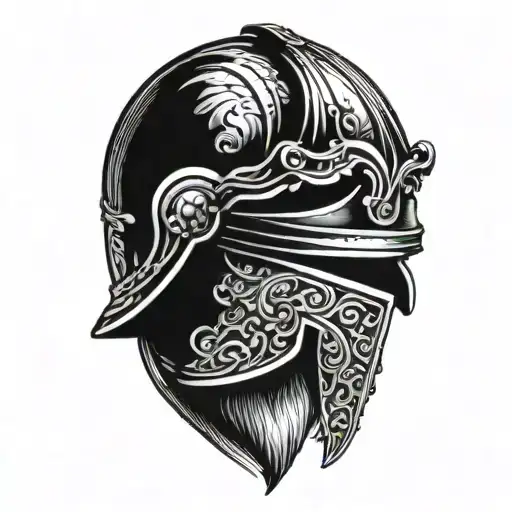 Ancient Roman Helmet Surrounded