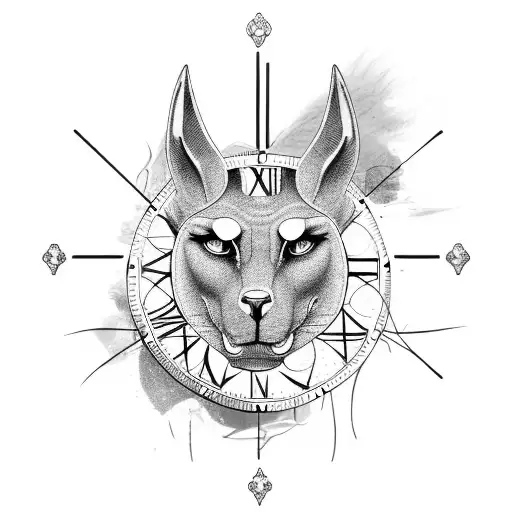 Clock With Anubis Symbol