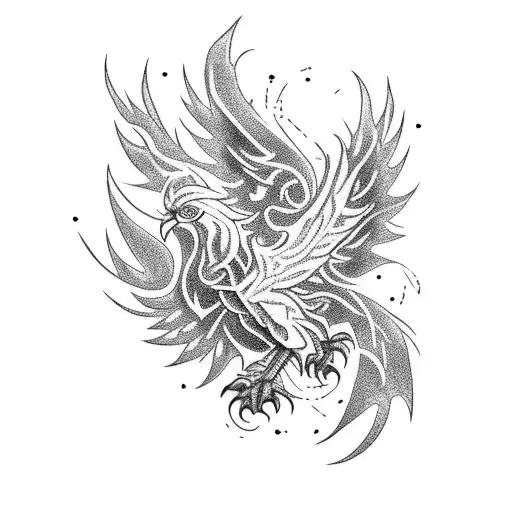 A Crotchet Symbol Combined With A Phoenix