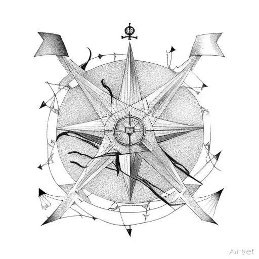 North Star Map And Anchor