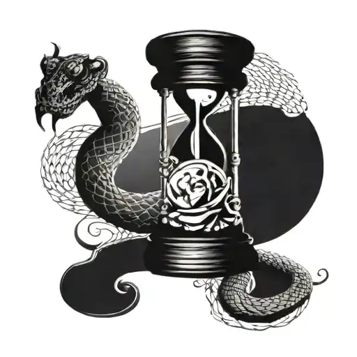 Hourglass With Snake Wrapped