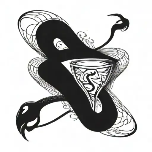 Snake Around A Hour Glass