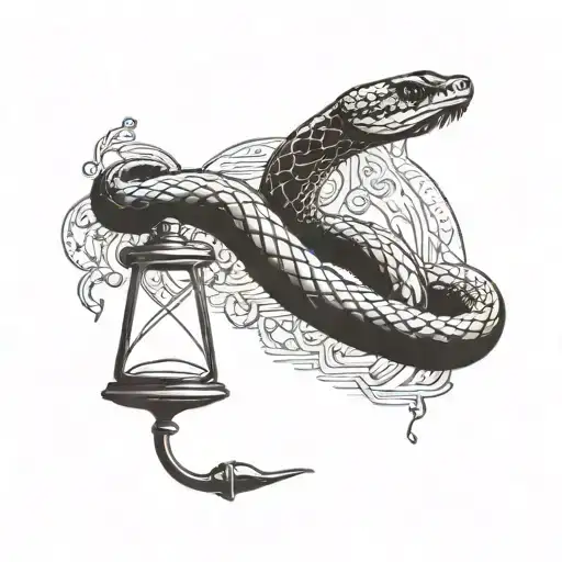 Snake Around A Hour Glass