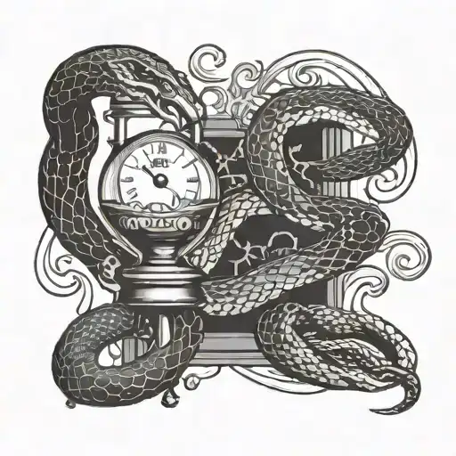 Snake Around A Hour Glass