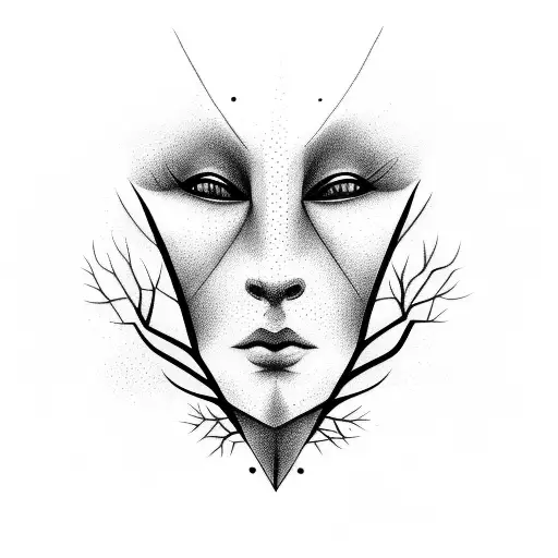 Simple Tree That Looks Like Human Face From Side