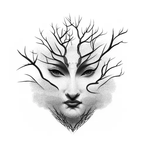 Tree In Shape Of Face Profile