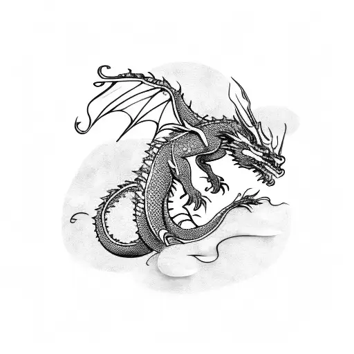 Dragon With Scales Made Of Rose Petals