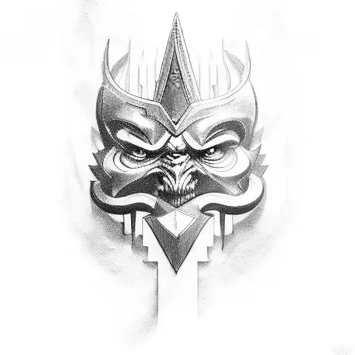 Combine Elements From Berserk And God Of War In A Cinematic Blackwork Design