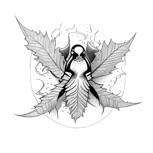 A Spidder Climbing Up A Vein With Leaves Up To A Dove