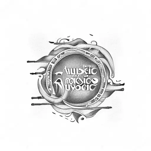 A Banner With A Qoute About Music And Fire