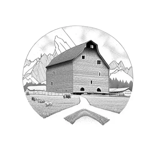 Garmisch Partenkirchen Hay Barn With Mountains In The Background