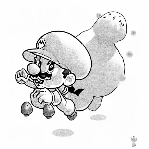 Super Mario Riding A Yoshi Through A Pixelated Mushroom Kingdom