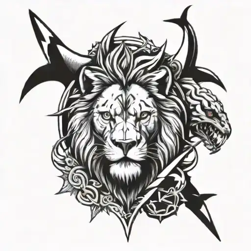 Lion And Shark And Eagle