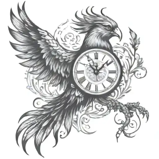 Phoenix With Clock Face