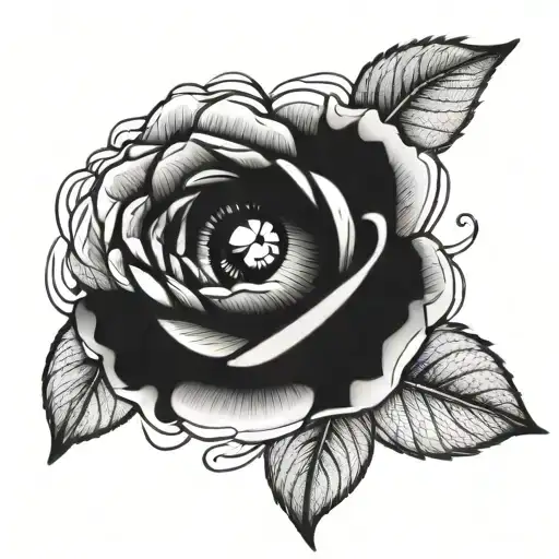 Eye Inside Of Rose Intertwined