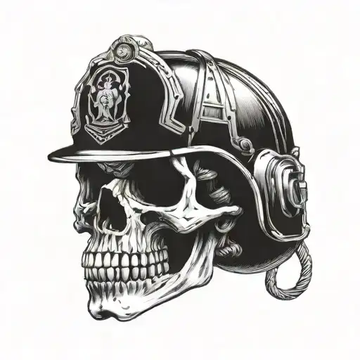 Skull Wears German Fire Brigade Respiratory Protection