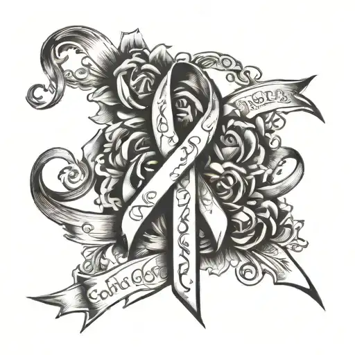 Cancer Ribbon With 1 Corinthians 4-7