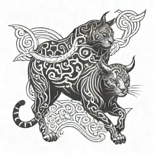 Cat And Bull