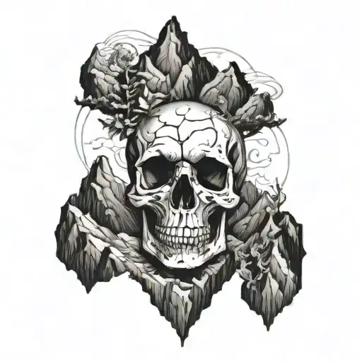 Mountainscape Resembling A Skull