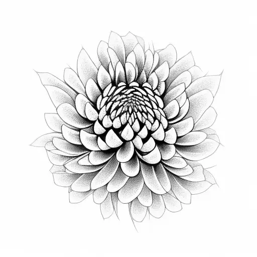 Japanese Chrysanthemum Negative Color