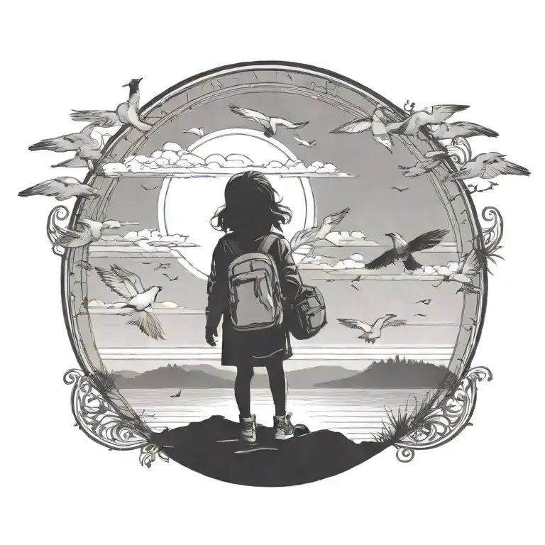 Can You Add Silhouette Birds Flying Outside The Tattoo And Not Inside It