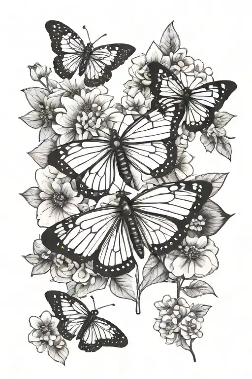 Butterfly Flowers Dragonfly