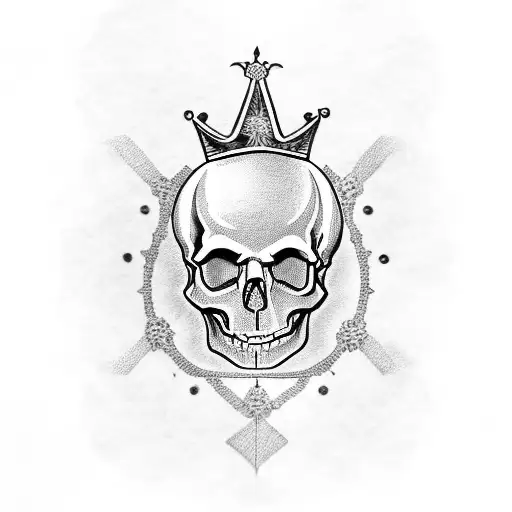 A Skull Wearing A Crown Made Of Dollar Bills