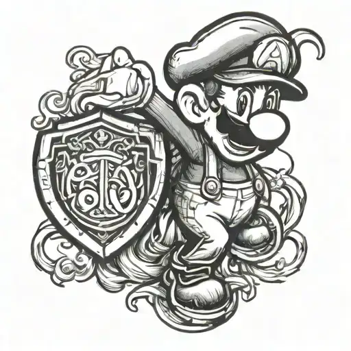 Luigi From Mario With Stella Artois Sheild