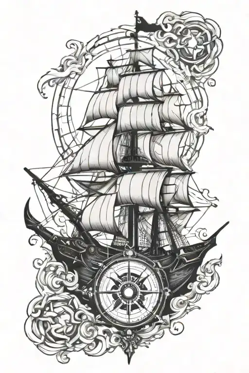 Kraken Pirate Ship Compass