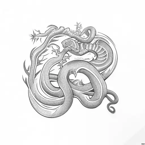 Snake Tree And Grafiti Lettering