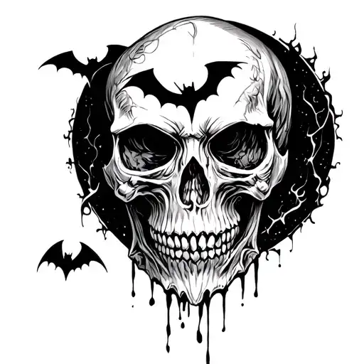 Castle Skull Bats Creepy