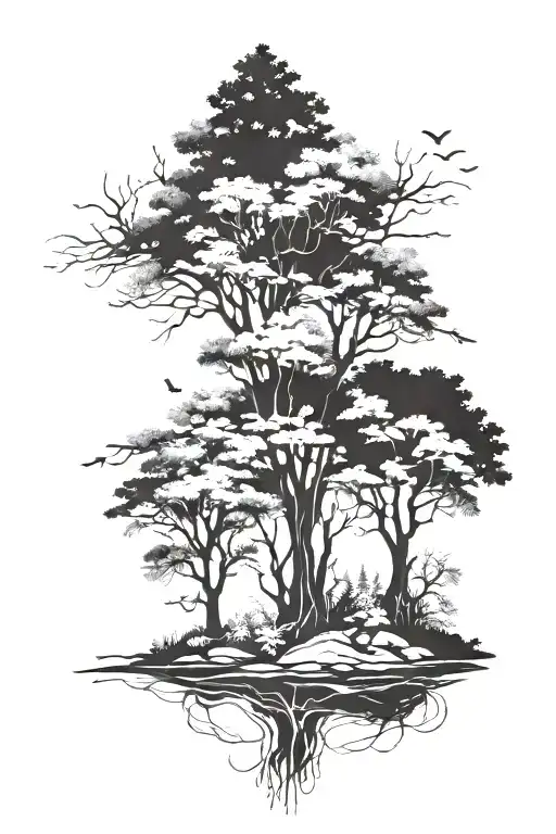 Nature Like Trees Atm Half Sleeve