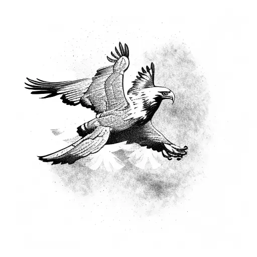 A Majestic Eagle Soaring Through The Sky With Its Wings Spread Wide