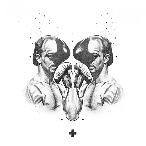 A Memorial Portrait Of Juan And George With Boxing Gloves