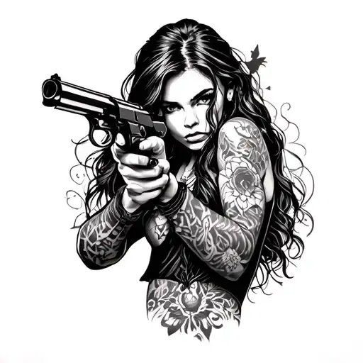 Figure Of A Woman With A Gun