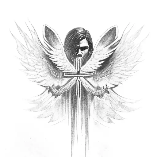 Galaxy And Anakin With Wings And A Cross