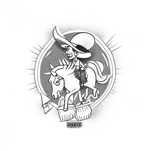 Lucky Luke Riding A Cactus