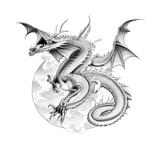 A Majestic Dragon Flying Over A Futuristic Cityscape