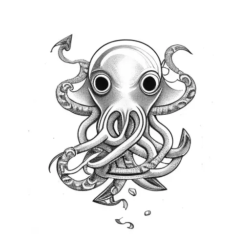 Squid Holding Anchor