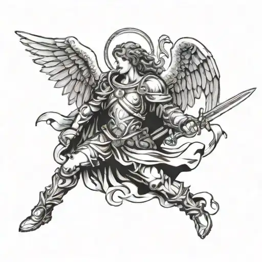 Guardian Angel Holding A Sword