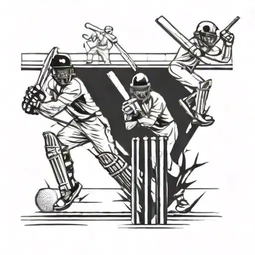Illustrate A Cricket Match Scene With Animals As Spectators In A Dotwork Style