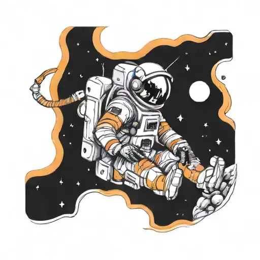 Orange Astronaut Sitting