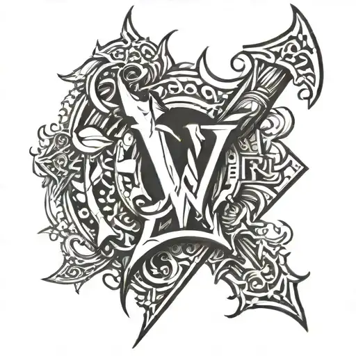 Warrior Design With The Letter W