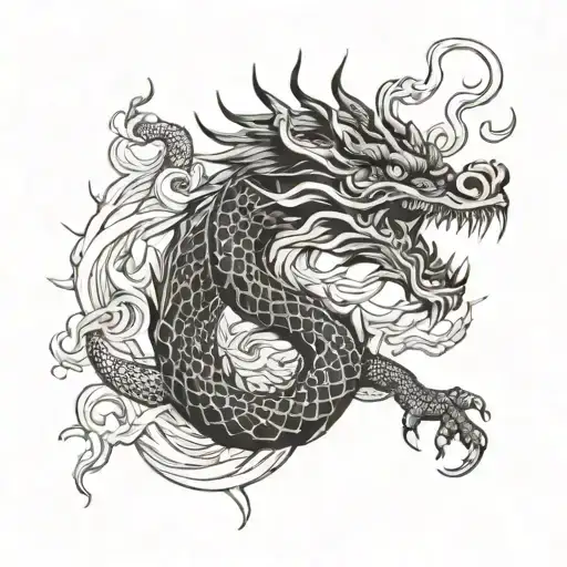 Japanese Dragon Breathing Fire