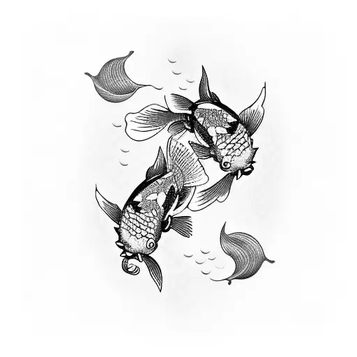 Koi Fish On Waves Tattoo For Forearm