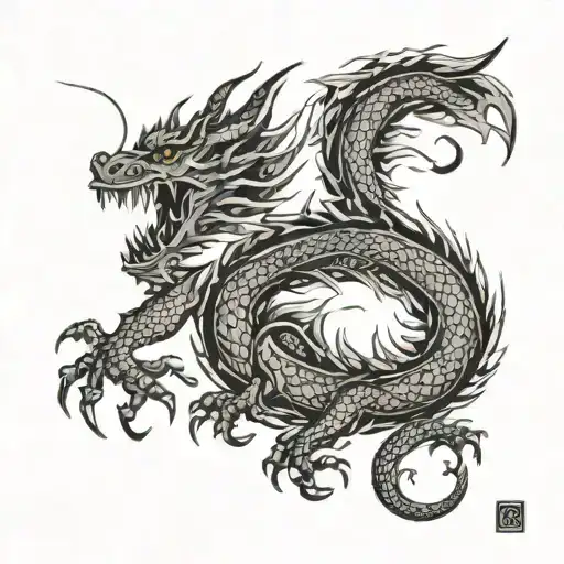 Wide Dragon On The Back