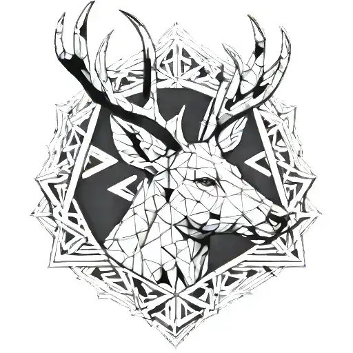 Geometric Deer Head